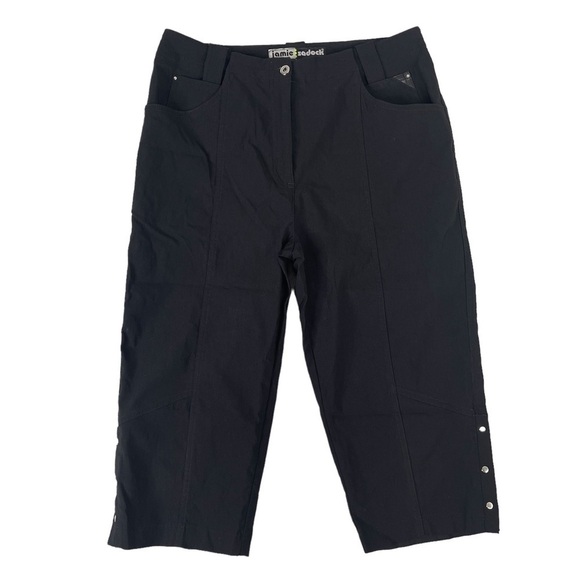 Jamie Sadock Capri Pant 8 Black Cropped Pant Golf Pickleball Hiking Performance - Picture 1 of 12